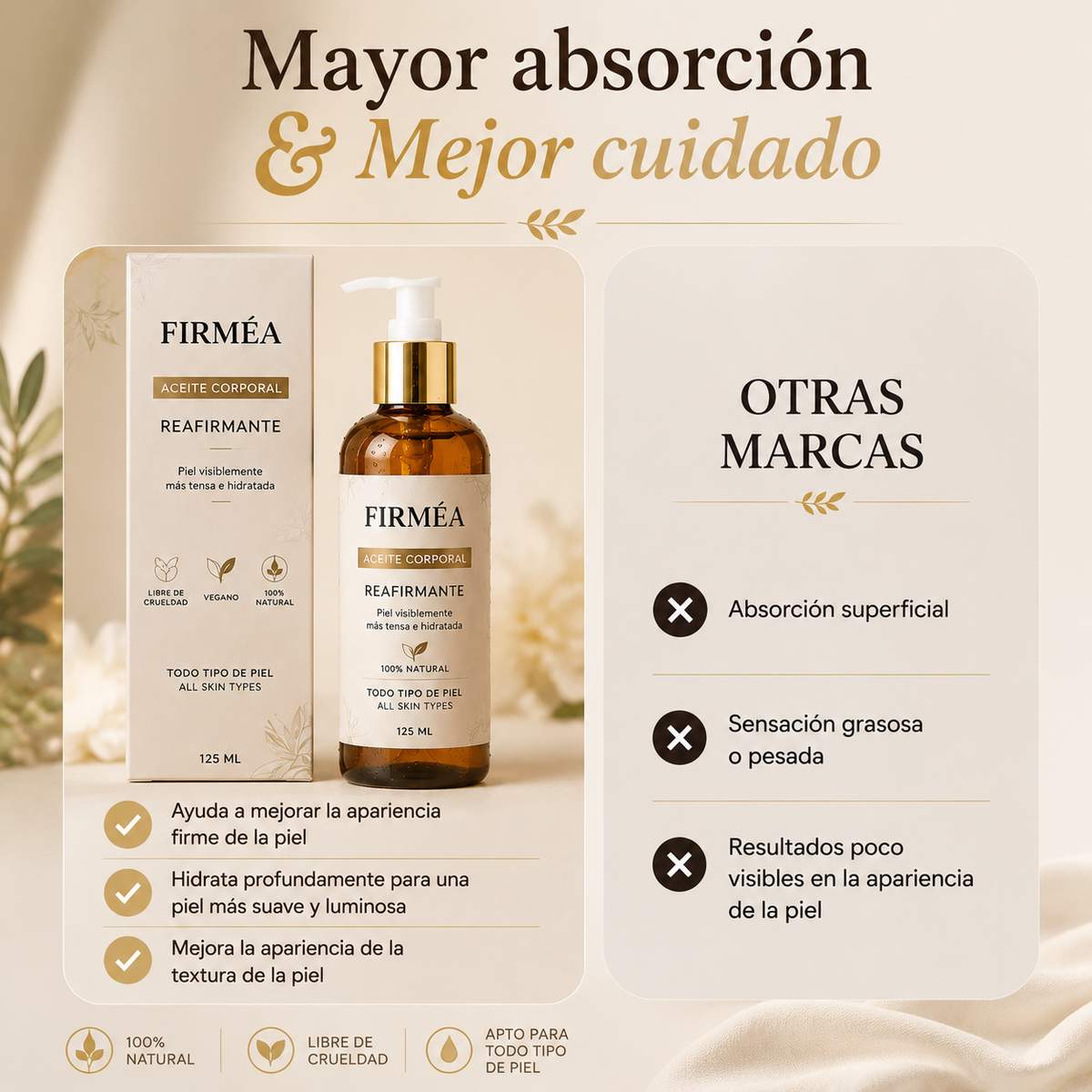 Aceite Corporal Reafirmante - Combate Celulitis, Flacidez y Arrugas